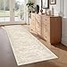 Restydon Rug Runners for Hallways Non Slip - 2x8 Runner Rug for Bedroom, Washable Runner with Rubber Backing, Soft Low-Pile Carpet for Kitchen, Laundry, Bathroom (2'x8', Beige/Ivory)