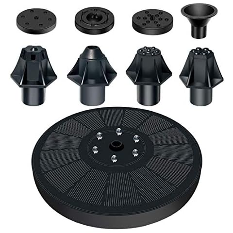 BAFULAN Solar Fountain Pump, Color LED 3W Floating Garden Water Pump with 4 Nozzle, Solar Birdbath Fountain Outdoor Water Feature for Bird Bath, Pond And Garden Cover