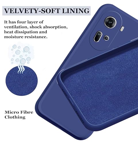 Image of A rtistque Liquid Silicone Back Cover Case for Oppo Reno 11 5G Shockproof TPU Soft Flexible with Camera Protection - Blue