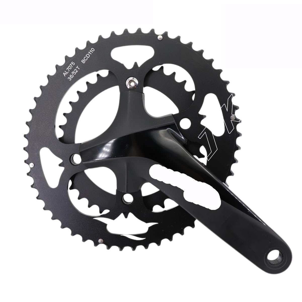 Platos para Bicicletas Plato de Bicicleta Carretera 110bcd 4 Pernos Ovalado Redondo 2X Plato Doble 52t 36t Unisex