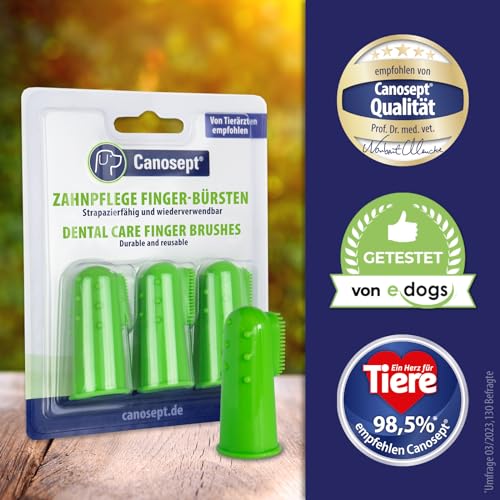 Canosept Zahnbürste für Hunde (3 Stück) – Zahnbürste – Plaque Zerstörer – frischer Atem – Reinigung und Hygiene – gegen Zahnstein