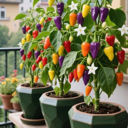 semi di peperoncino di bancale elevato per sul balcone giardino esotico bonsái 50pcs