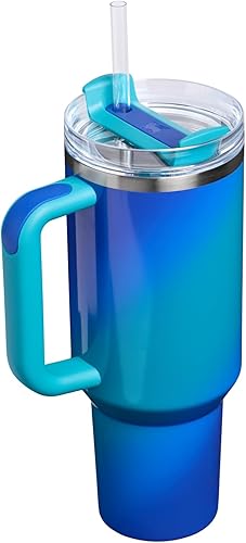 Miniatura 285 de STANLEY Quencher H2.0 Vaso Térmico con asa y pajilla, 64 onzas, tapa Flowstate de 3 posiciones, gran capacidad para viajes y deportes, vaso de acero