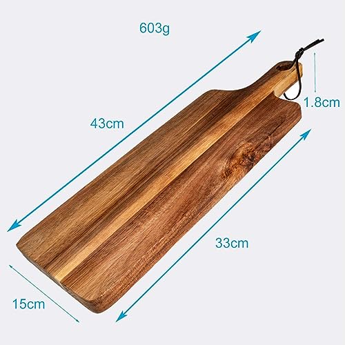 Tabla de cortar de madera Intirilife compacta de 43 cm para pan y carne 3