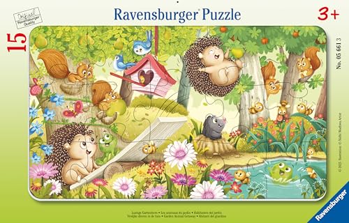 Puzzle cadre 15 pièces : Les animaux du jardin Ravensburger France - vue 4