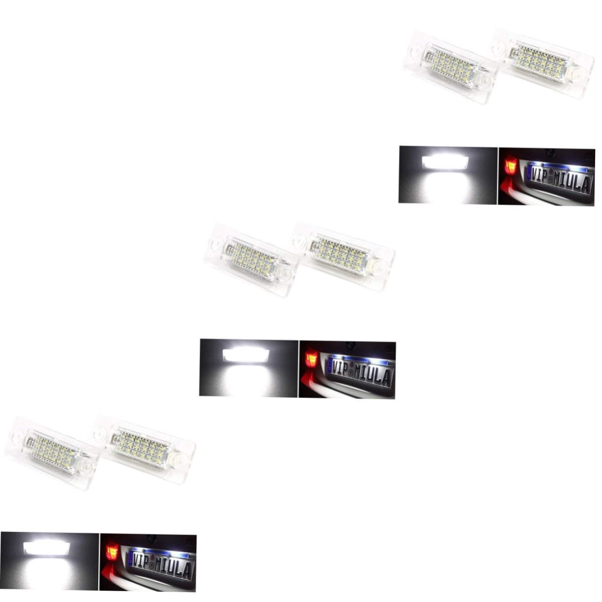 SHERCHPRY 6piezas Led De Placa De Matrícula Para Automóviles Iluminación Leds Instalación Duración Consumo Energético