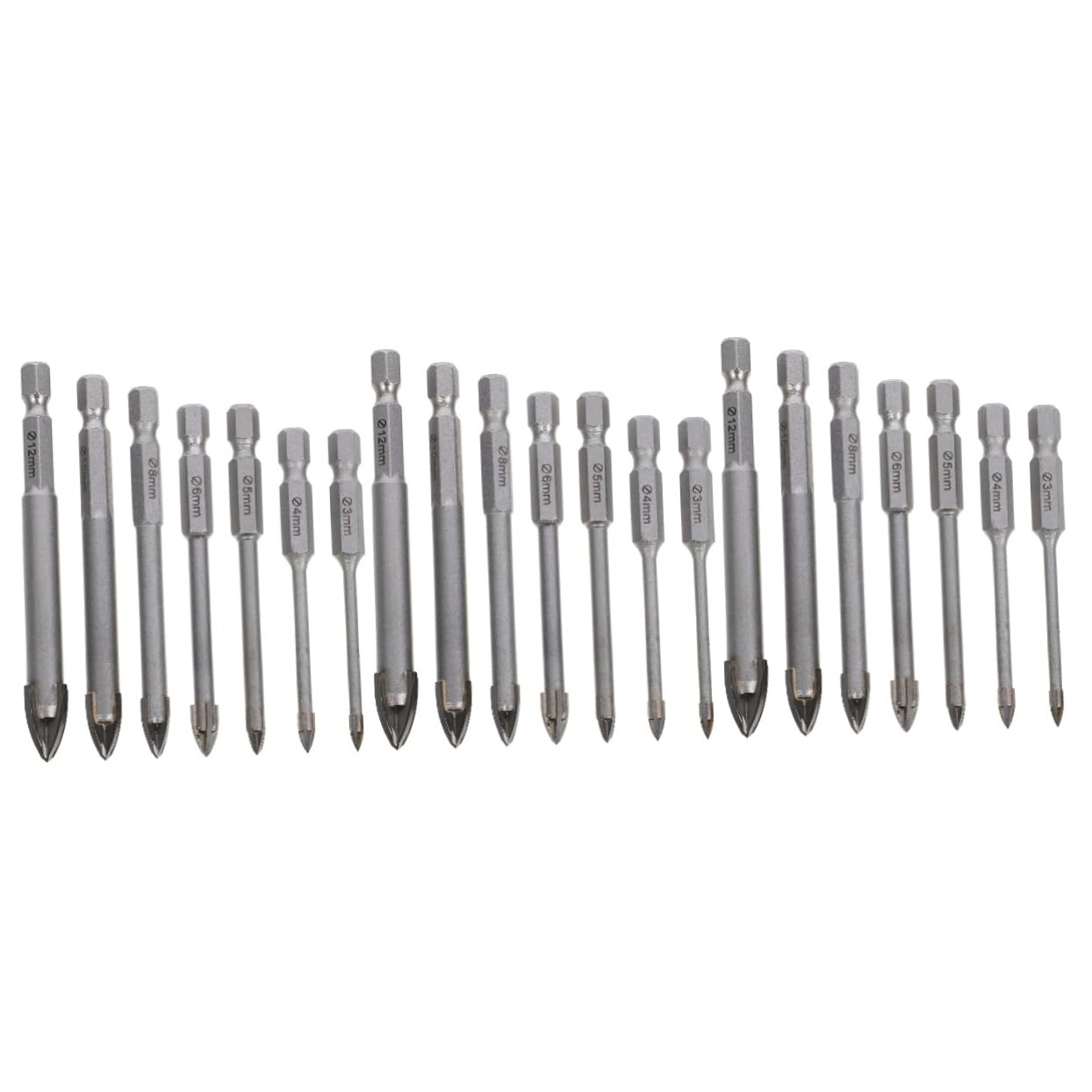 BESTonZON 21piezas Brocas De Cerámica Forma Para Azulejos y Concreto Brocas De Carburo Cementado Para Taladros Eléctricos y Manuales