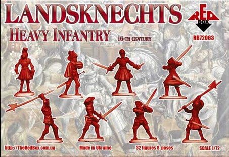 RED BOX Plastic Model Figures Landsknechts (Heavy Infantry), 16th Century 1/72 72063