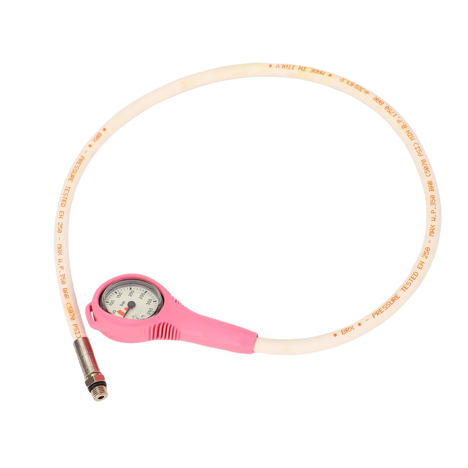 Manometro per Immersione, Manometro per Immersione Subacquea TPR con Tubo Flessibile, Display Trasparente della Pressione dell'Aria, Leggero, Resistente alla Pioggia, Rosa per Utenti di