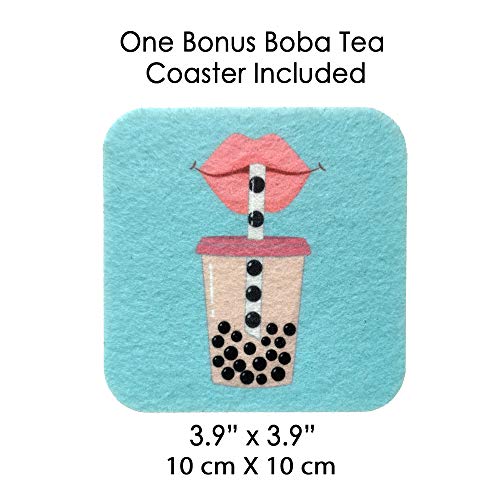 Image of Portable Coffee & Boba Cup Holder w /Straw Loop (Lime Slice Turquoise) | Tainada Eco Friendly Foldable Hot & Cold Drink Holder for Beverage Take Out; Ideal for Walking & Shopping; 1 Coaster Included