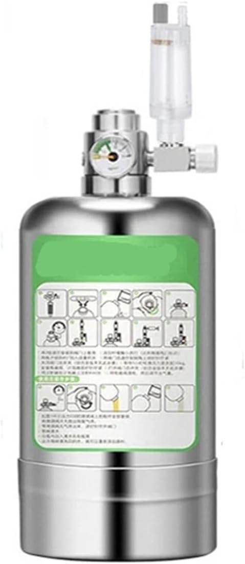 Aquarium DIY CO2 Generator System Kit Stainless Steel Cylinder System Carbon Dioxide Reactor for Plant Fish(1L)