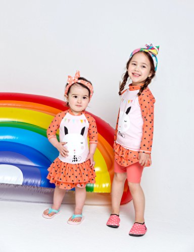 Image of VAENAIT BABY Girls Rash Guard Swimsuit UPF 50+ Long Sleeve Toddler Bathing Suit Ribbon Stawberry Floral Fruit for 2~8Years