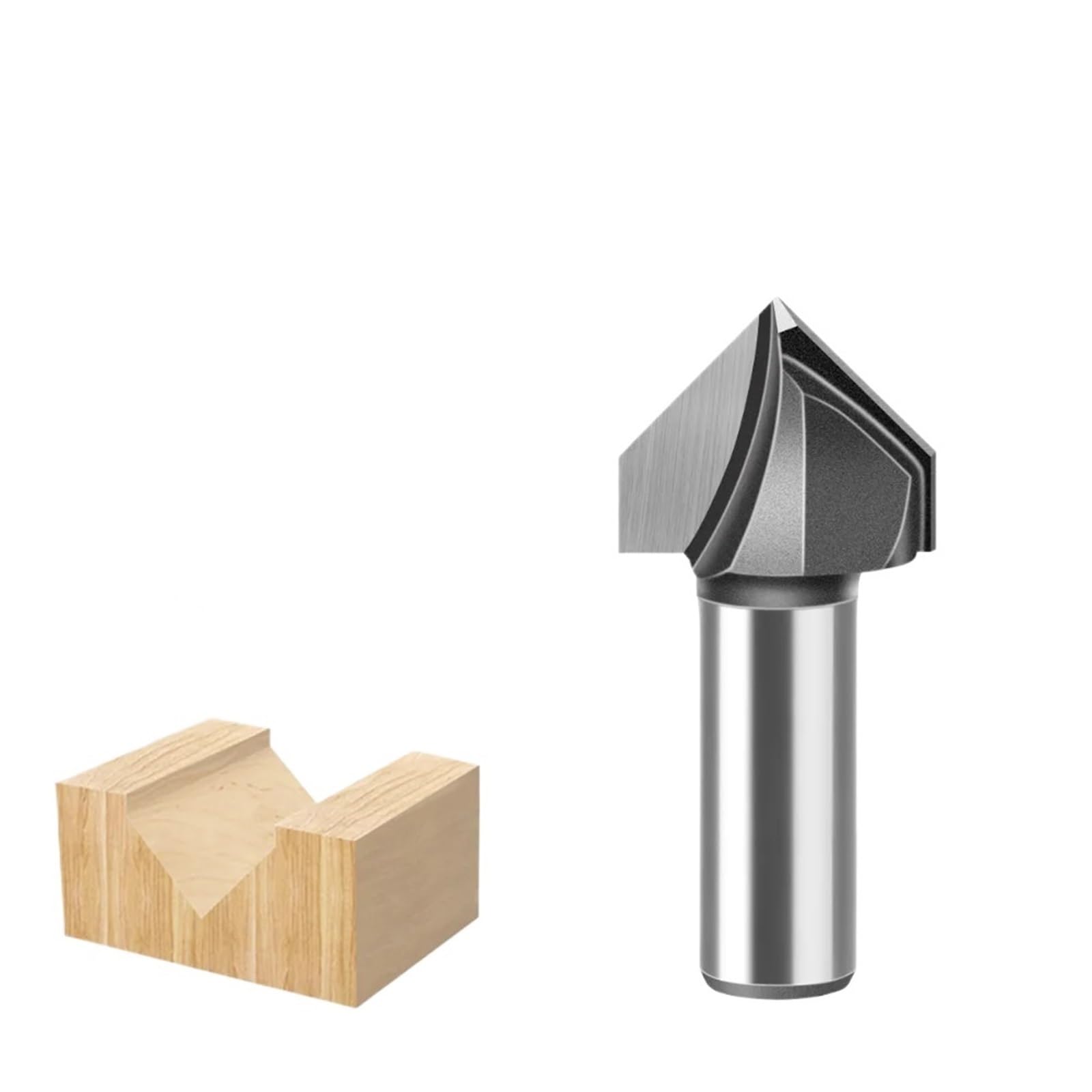 90 Degree Chamfer Router Bit - 6mm & 12mm Shank V Groove Engraving Woodworking Milling Cutter,1pcs(12x25.4mm)