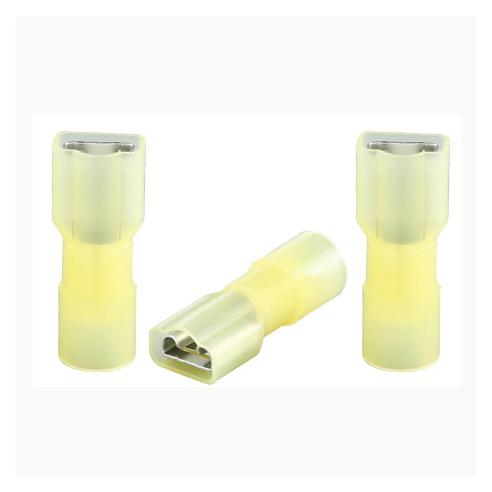 BYLSAGWHT 50pcs 12-10AWG 1/4" Female Fully Insulated Wire Crimp Terminal Quick Connectors Wiring Spade