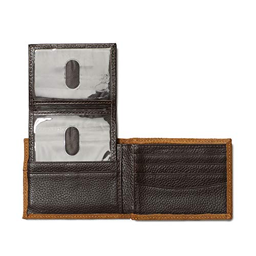 ARIAT Unisex-Adult's Leather Patriot Digital Camo Bifold Wallet, Lightweight, Brown2