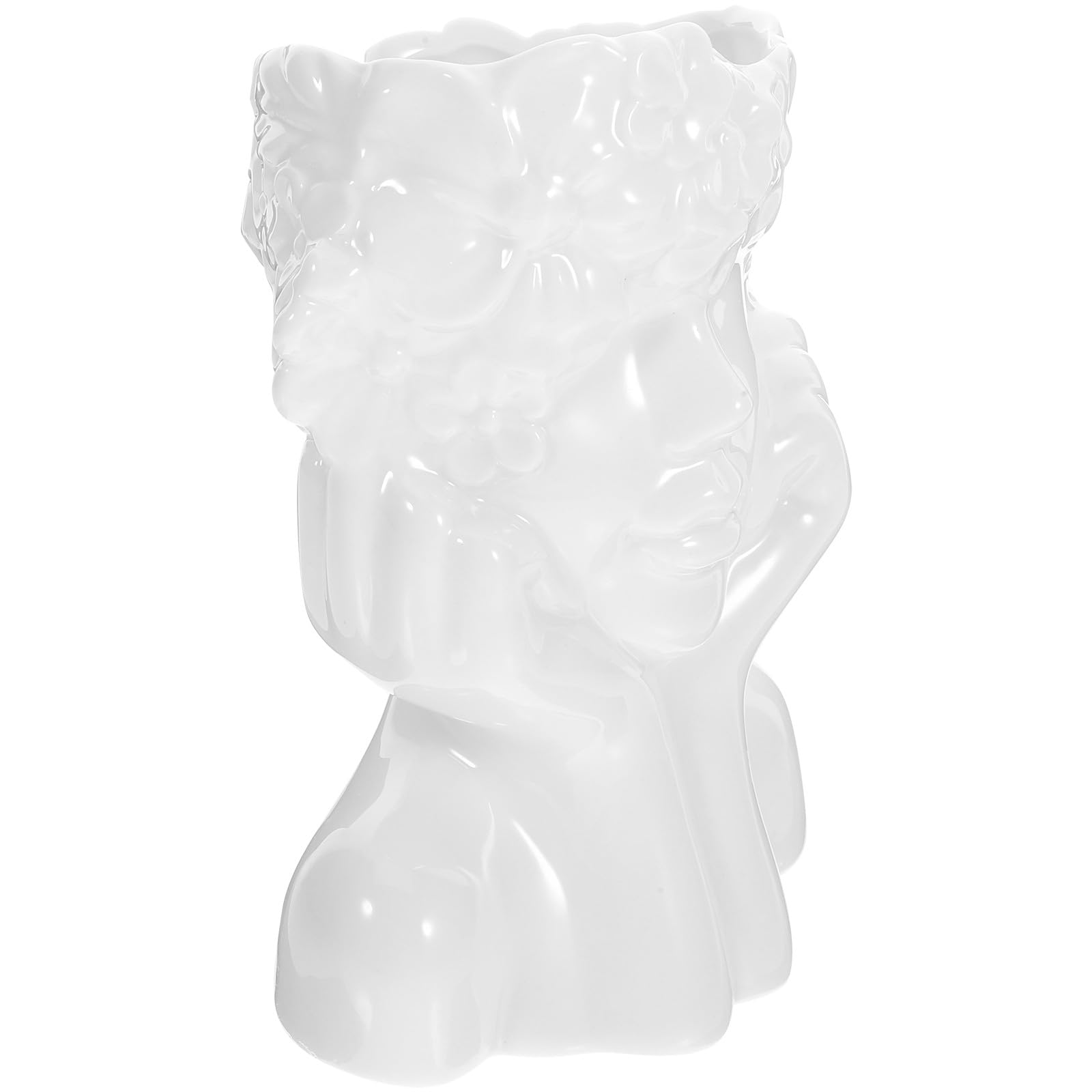 Vase buste céramique blanche pour bureau et salon moderne