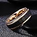 Men's Black Tungsten Carbide Ring with Rose Gold Lines - Single Step Hammered Finish, Comfort Fit, Hypoallergenic Wedding Band Size 11.0
