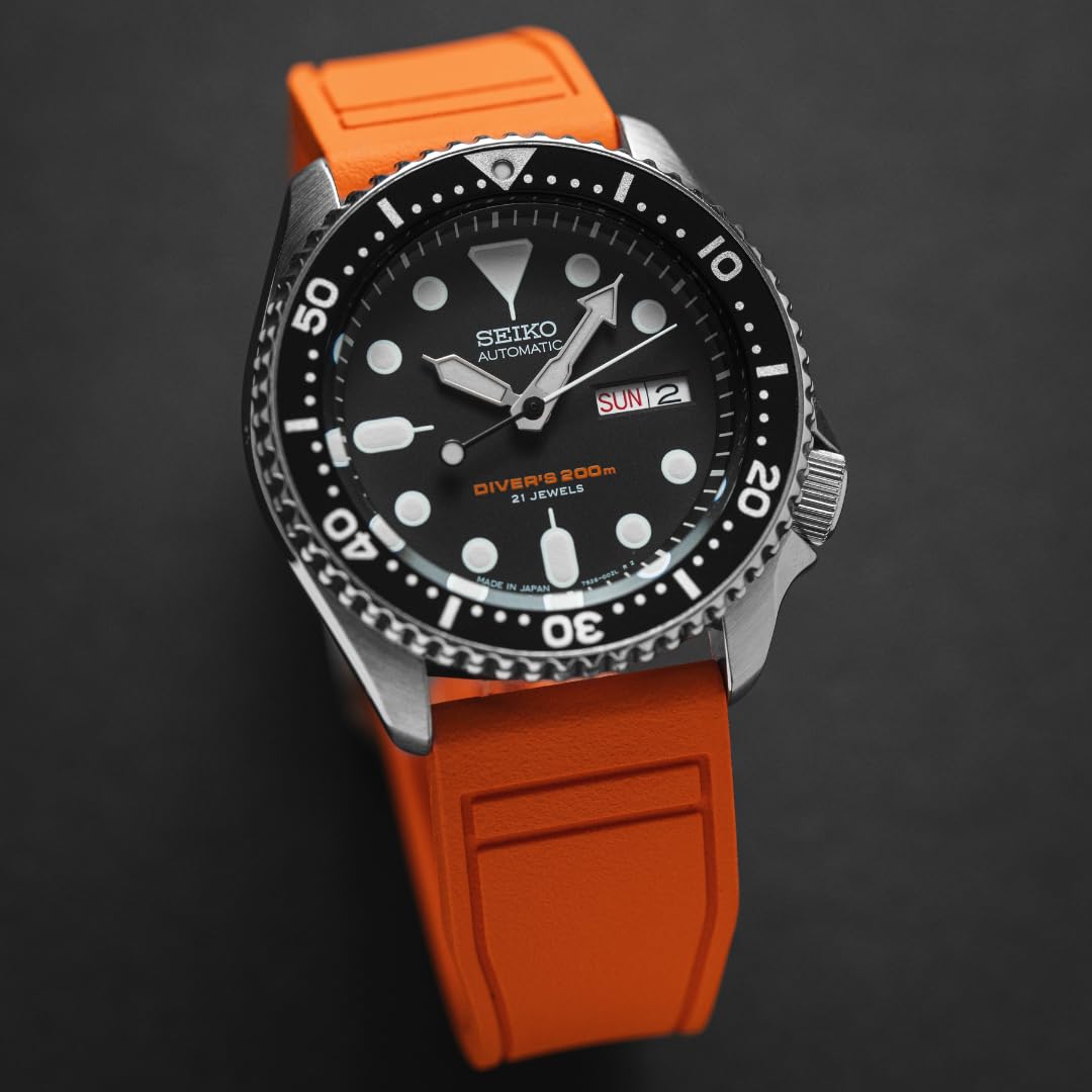 FKM Gumowy pasek do zegarka – kompatybilny z IWC Schaffhausen – 20 mm, 22 mm pasek do zegarka z szybkim odpinaniem