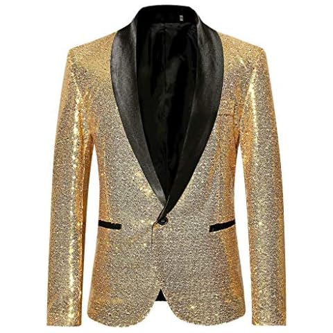 Men's Slim Fit Sequin Blazer Jacket Cover