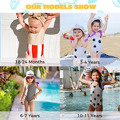 Toddler Girls One Piece Swimsuit Cute Ruffle Beach Swimwear Bathing Suit UPF 50+ 18M-11 Years3