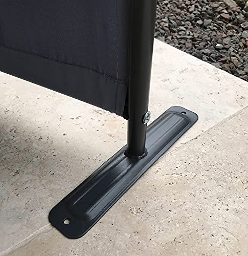 QUICK STAR Paravent 3 Teilig 170 x 165 cm Grau - Garten & Balkon Sichtschutz Stellwand Innen & Außen - Raumteiler Trennwand Faltbar Blickdicht & Wetterfest