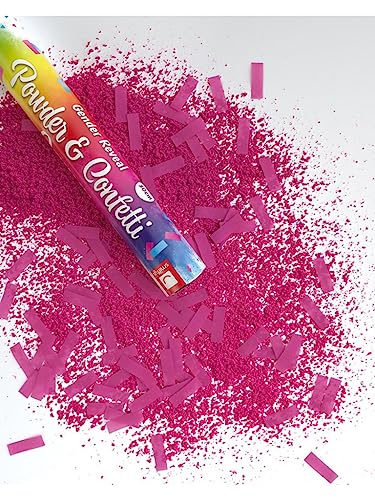 Cañón de confeti y polvo de revelación de género de 30 cm, color rosa