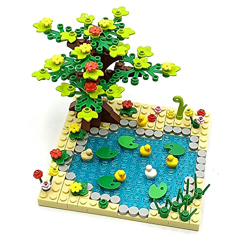 Dspitwod Building Sets Brick Block Toys For Boys Kids Girls Botanical Garden Duckling Pond Scenery Accessories Collection Fit With Mini Figure Compatible For Major Brands #TOP4