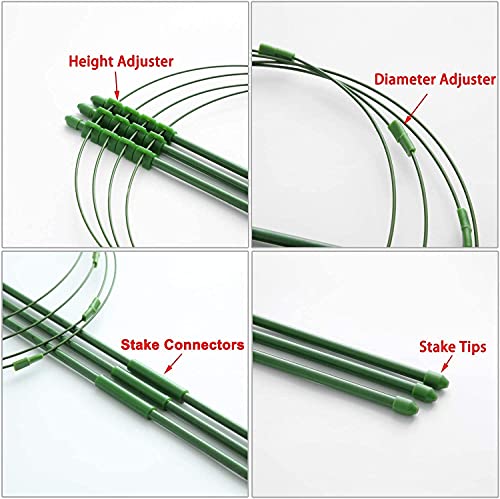 Ft Hita 4-Pack Plant Support Cages, 34.2 Inches Tomato Cages Adjustable Plant Support Stakes For Home Garden Balcony For Orchids, Tomato, Climbing Plants Vegetables Flowers #TOP5