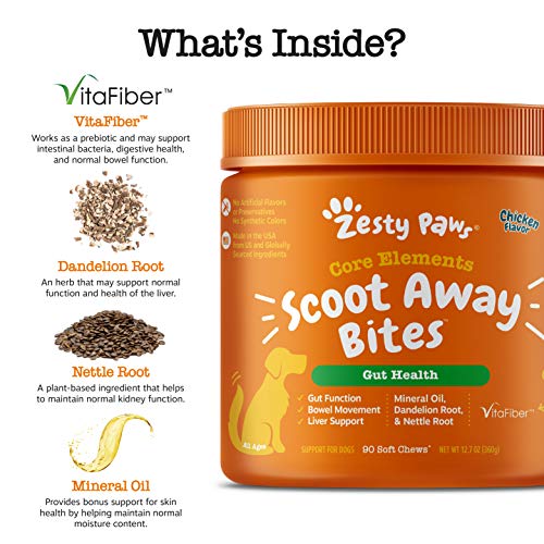 Zesty Paws Scoot Away Soft Chews for Dogs - with Bromelain, Vita Fiber & Dandelion Root for Digestive Support Against… - Image 4