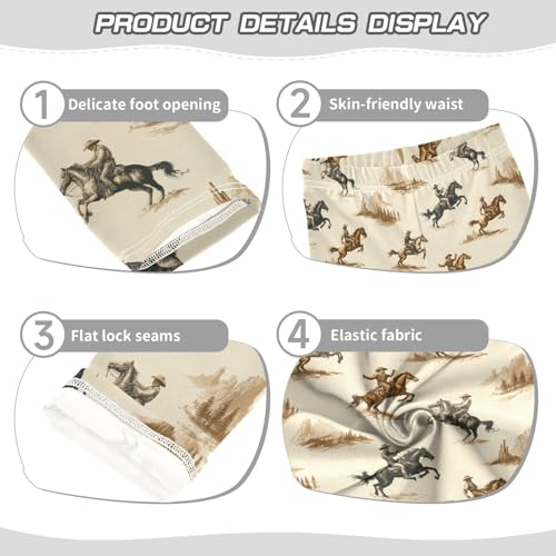 Girls Leggings Soft Toddler Ankle Length Bottoms Cowboy Kids Dance Yoga Pants 4-10 Years3