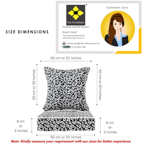 Image of Multipurpose 50x50x8 CM Woven Fashionable High Densitiy Foam Cushion Set for Floor, Patio, Chair and Balcony Garden Seating - Black & White Animal Set, Big Size Set Size 20x20x3 Inch
