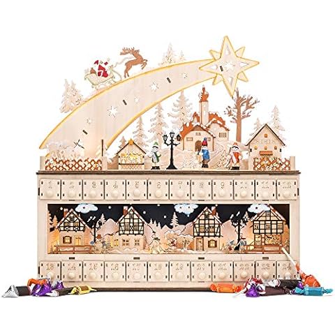 Best Choice Products Wooden Advent Calendar Cover