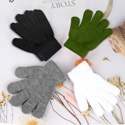 Image of ONESING 12 Pairs Kids Gloves - Warm Knitted Winter Gloves Bulk for Girls Boys | Children Gloves Designed for Cold Weather