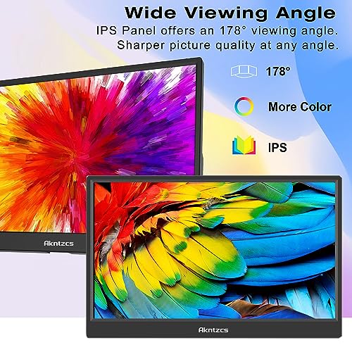 Image of Portable Monitor - 14 inch FHD 1920x1200P USBC Portable Touchscreen IPS Display, USB Type-C HDMI HDR External Monitor for Laptop /PC /Mac /Phone /Xbox, Built-in Kickstand & Speakers