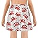 VIGTRO Fashion Red Crabs Boys Quick Dry Swim Trunks Beach Board Shorts with Compression Liner, Hand Drawn Summer Swim Shorts Swimwear Bathing Suit for Kids 12-13Y