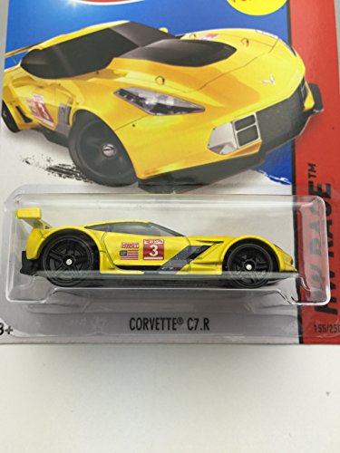 Hot Wheels 2015 HW Race Corvette C7.R Amarillo miniatura 2