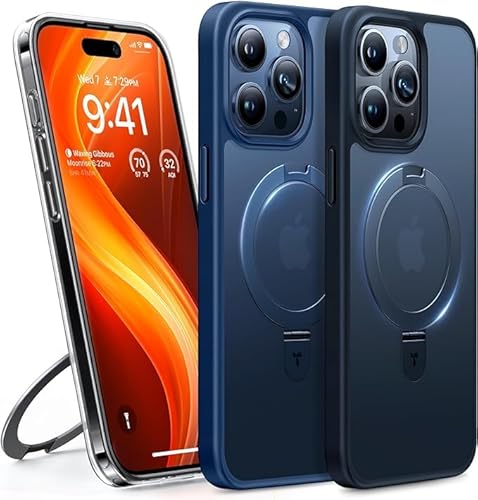 TORRAS Ostand für iPhone 15 Pro Hülle für MagSafe (Nr.1 Magnetkraft, Unsichtbarer Ständer, Militärischer Schutz) Stoßfes...