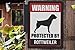 Honey Dew Gifts, Warning Protected By Rottweiler, Beware of Dog Aluminum Sign, 9 Inch by 12 Inch, Property Sign, HDG-1063