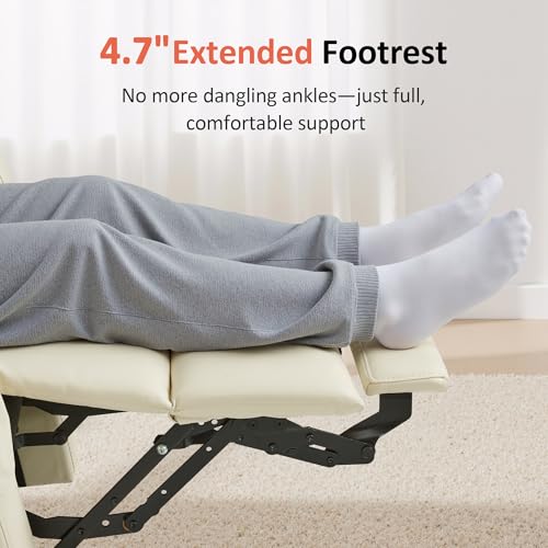 Image of MCombo Large Power Lift Recliner Chair with Massage and Heat for Tall Elderly People, 3 Positions, Cup Holders, and USB Ports, Faux Leather 7516 (Large, Cream White)