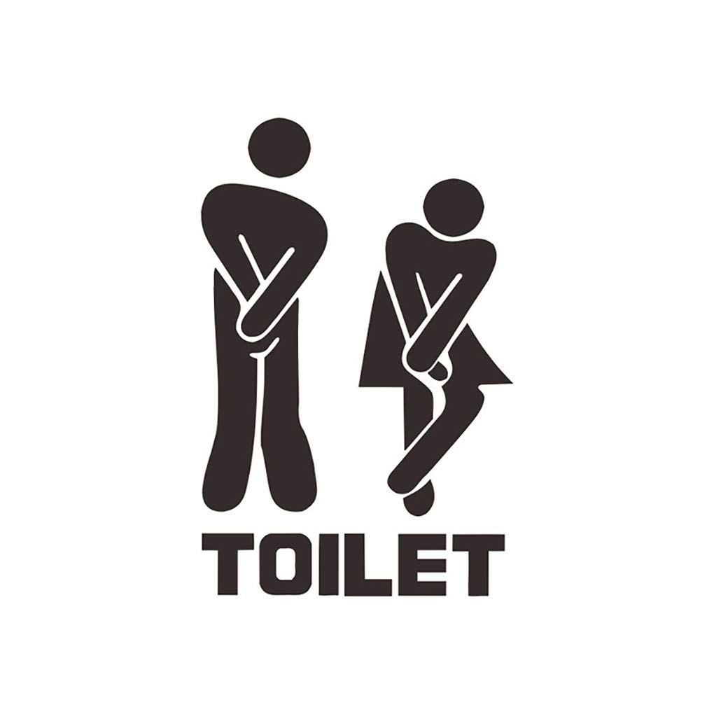 SKKWJEGE Removable Cute Man Woman Washroom Toilet WC Wall Sticker Family DIY Decor Art Stickers