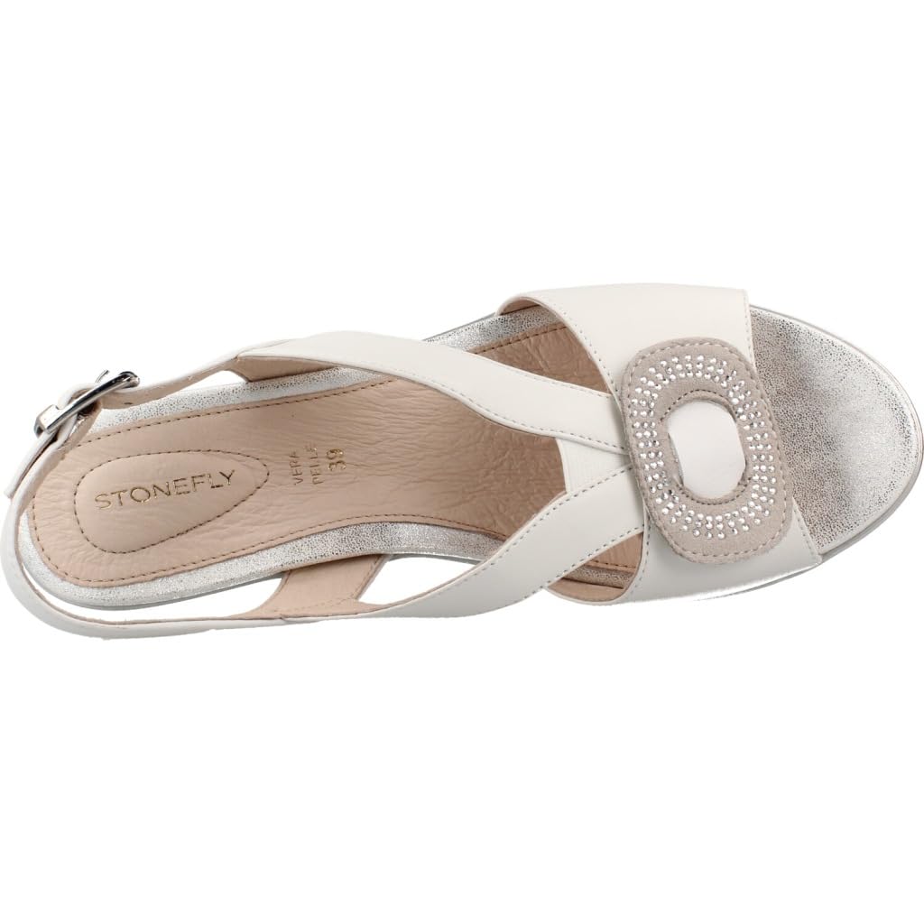 Stonefly 220861 Vanity III Nappa White Sandali Estivi per Signora in Pelle Bianca