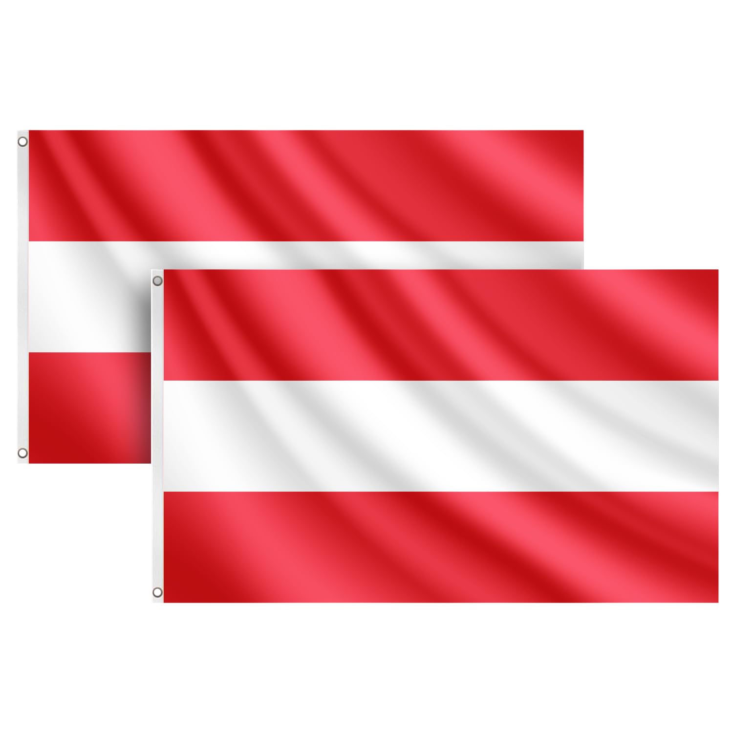 FLAGLY Bandiera Austria 100x150 cm con occhielli – tessuto di alta qualità per bandiere navali, 160 g/m² - durata molto lunga, bandiera austriaca per uso esterno