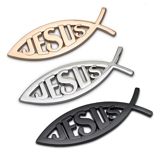 1Pcs Black Metal Jesus Fish Car Emblem Auto Motorcycle Vehicle Exterior Decal Badge Emblems #TOP1