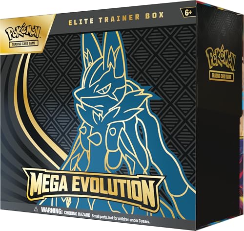 Pokémon TCG: Mega Evolution Elite Trainer Box – Lucario (1 Full-Art Promo Card, 9 Booster Packs & Premium Accessories)