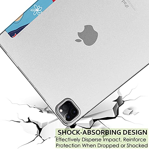 Image of DuraSafe Cases for iPad PRO 12.9 Inch 5th 4th [ Pro 12.9 4 5 Generation 2020 2021 ] A2378 A2461 A2379 MHNR3HN /A MHNT3HN /A Trifold Printed PC Lightweight Protective Clear Back Cover - Puppy Friend