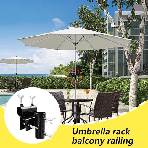 Support pour parasol de patio et attache de rampe robuste pour balcon - 7