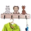 Kids toddler coat hat rack 137 long nursery wood colorful cute animal wall hooks mount for kids room  urban country home decor