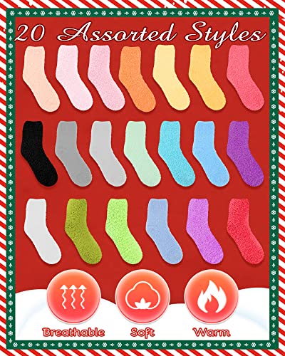 Image of Taiyin 80 Pairs Bulk Fuzzy Socks for Women Fluffy Slipper Warm Winter Socks Soft Thermal Cozy Indoor Outdoor Christmas Gifts