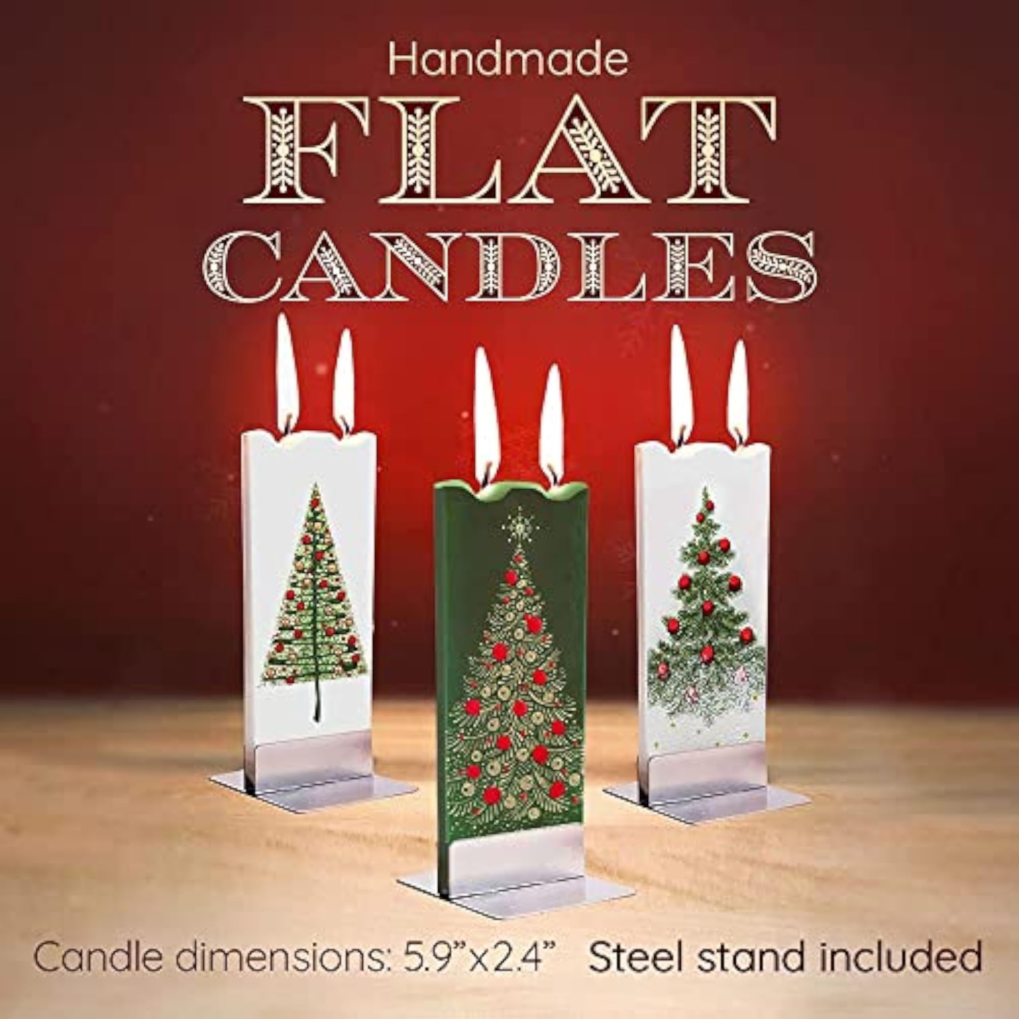 Santa on Red Decorative Candle