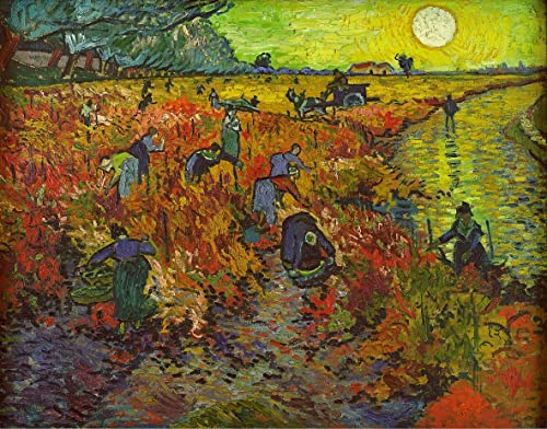 Vignoble rouge à Arles affiche toile Van Gogh 60x90cm reproduction d'art portrait décor mural